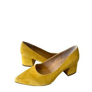 Franco Sarto NWOB 100% Suede Callan Pump Yellow Size 6.5